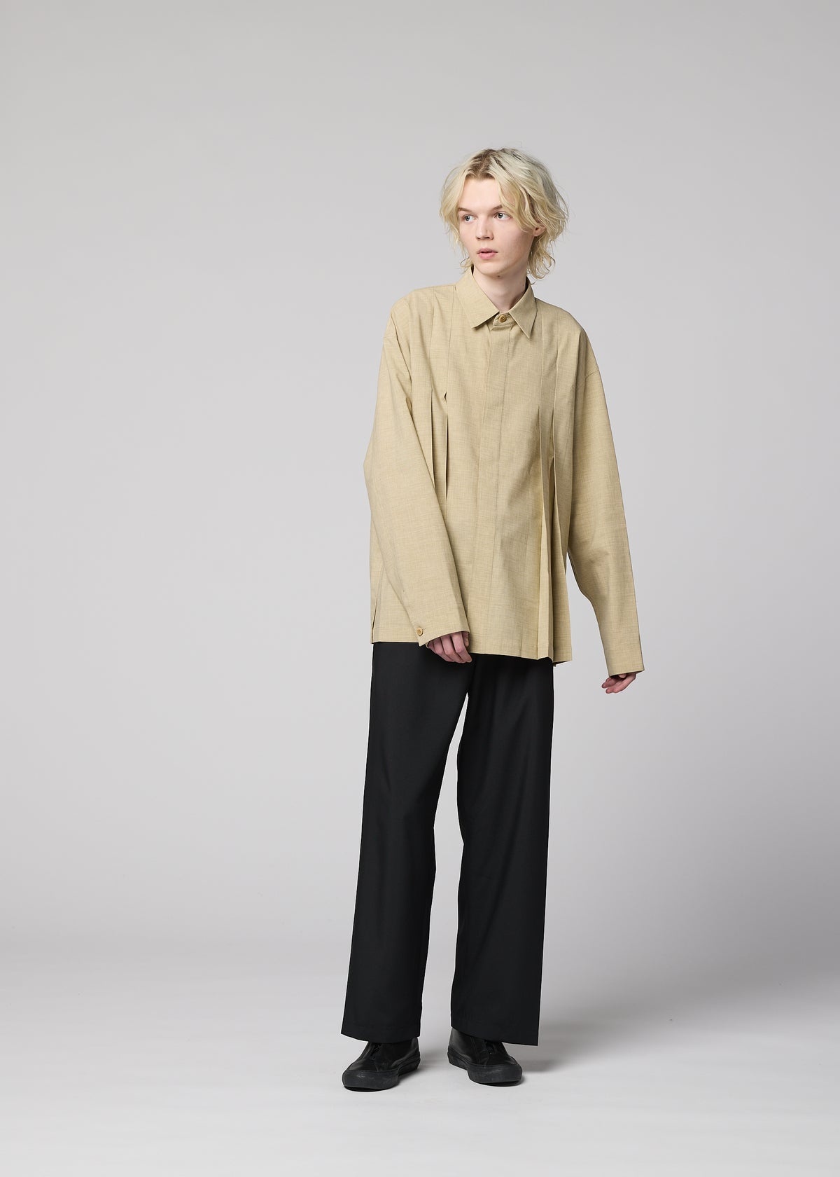 LINEN LIKE SHIRT、メンズ_トップス_シャツ、着用画像4