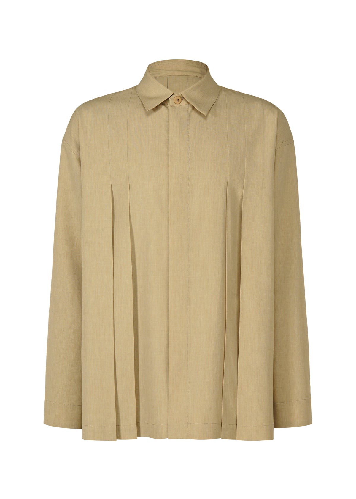 LINEN LIKE SHIRT、メンズ_トップス_シャツ、ベージュ