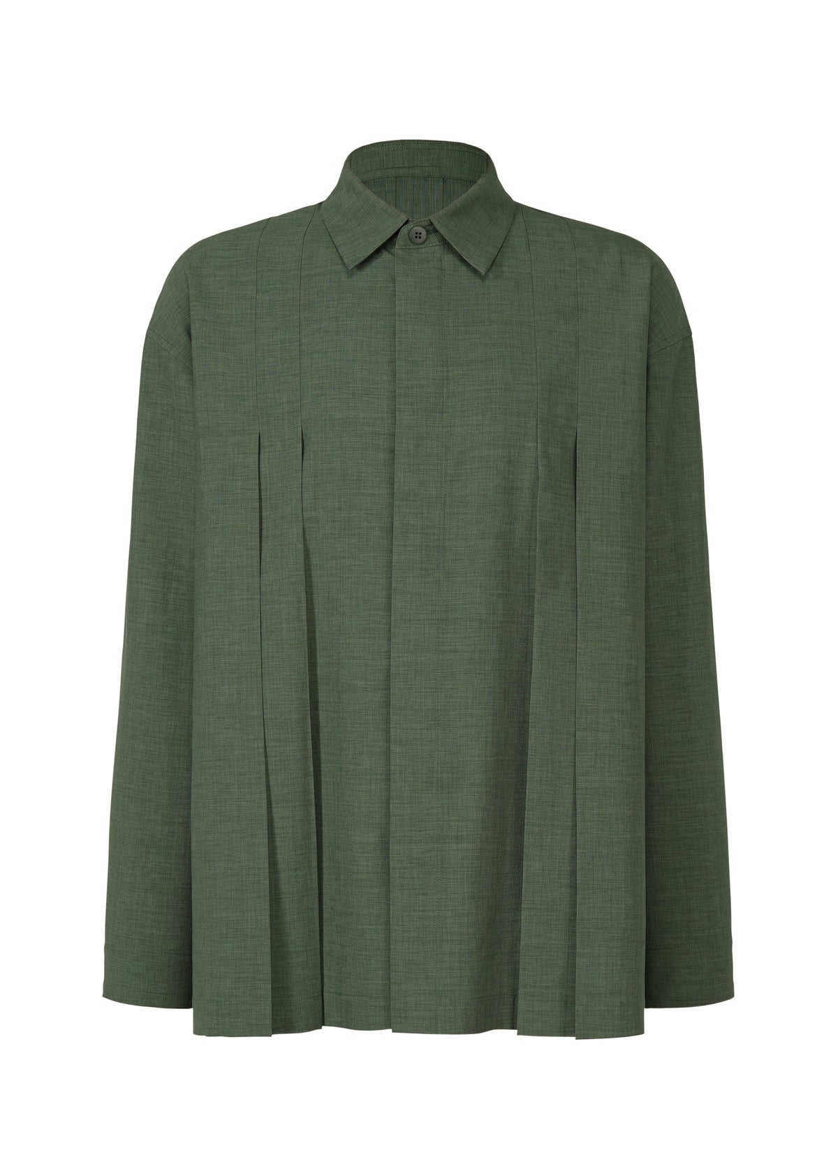 LINEN LIKE SHIRT、メンズ_トップス_シャツ、グリーン