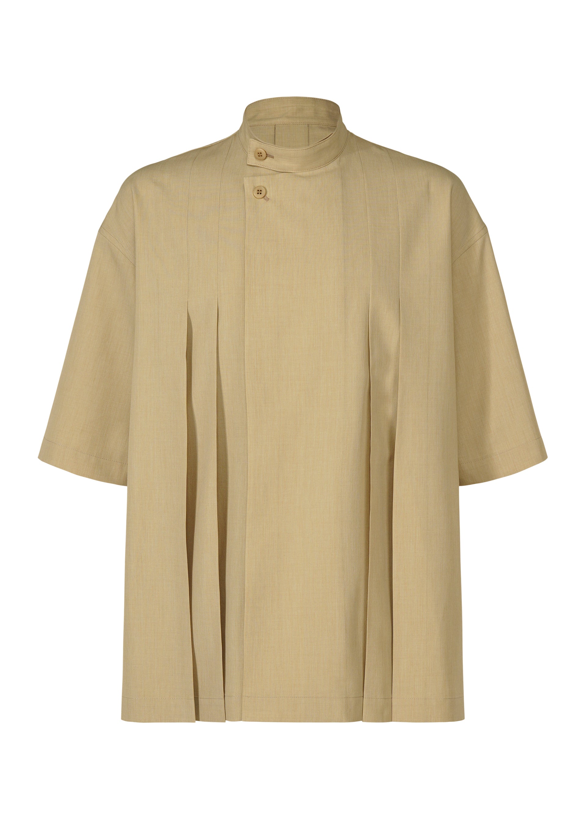 LINEN LIKE SHIRT、メンズ_トップス_シャツ、ベージュ