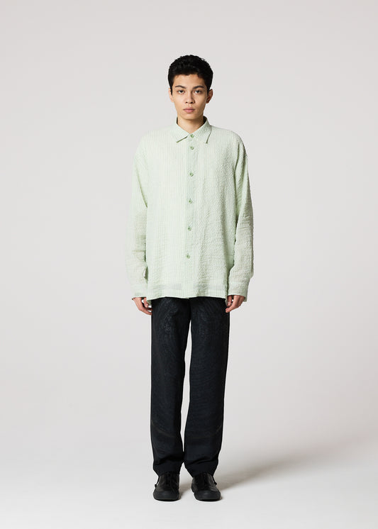 STRIPE LINEN SHRINK、メンズ_トップス_シャツ、着用画像1