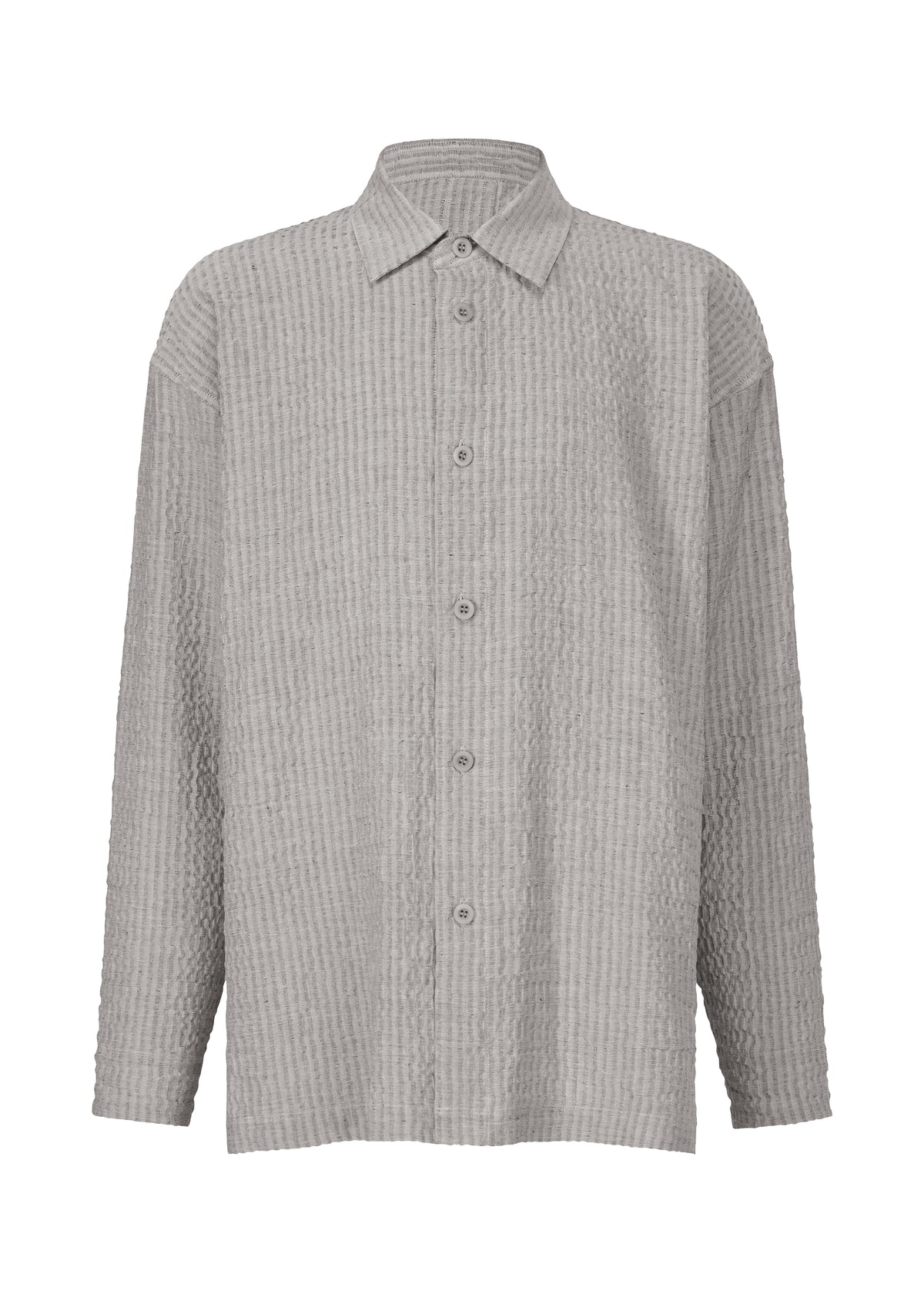 STRIPE LINEN SHRINK、メンズ_トップス_シャツ、グレー