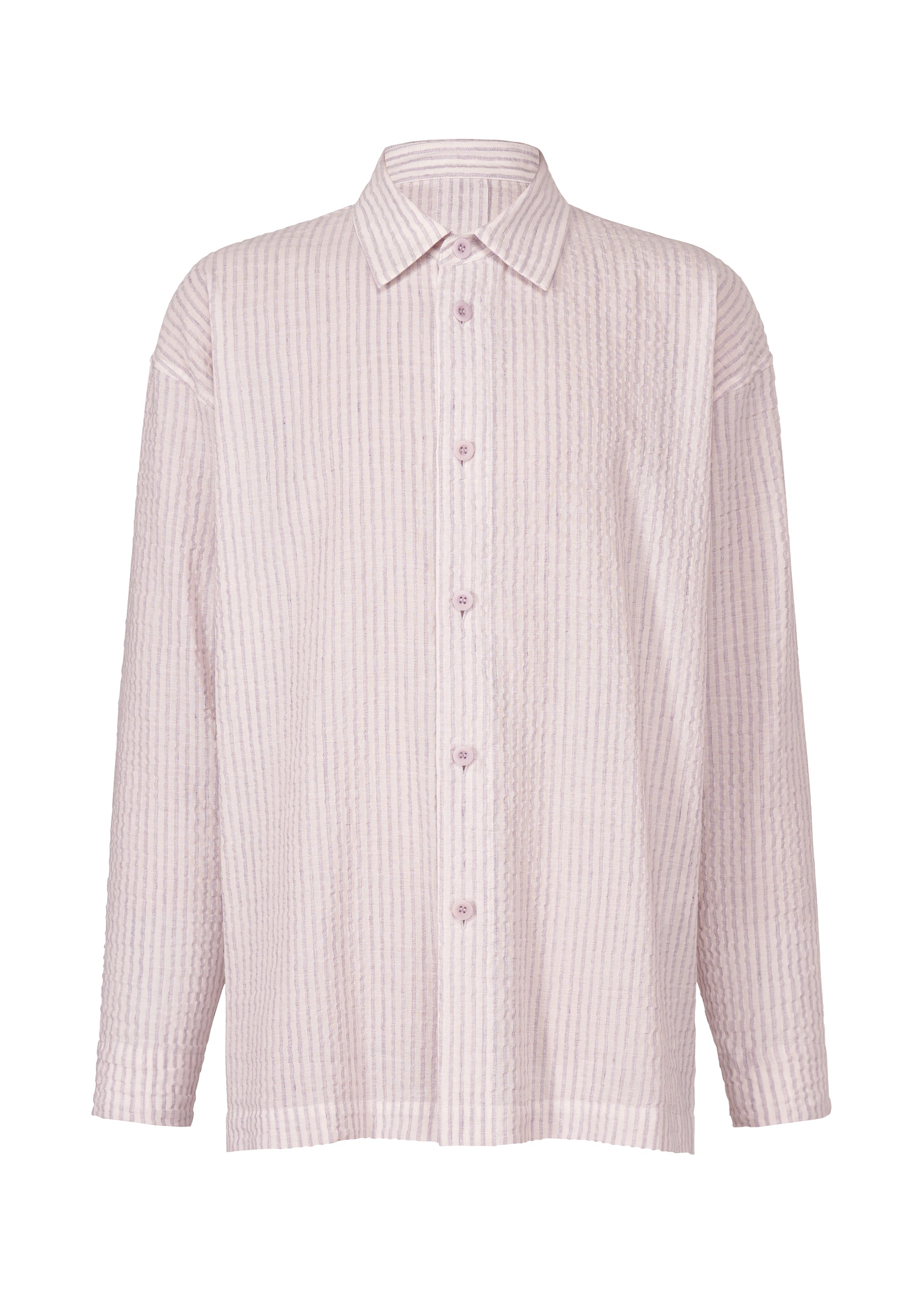 STRIPE LINEN SHRINK、メンズ_トップス_シャツ、パープル