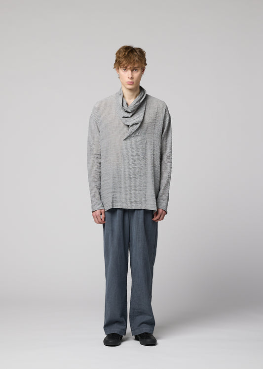 STRIPE LINEN SHRINK、メンズ_トップス_シャツ、着用画像1