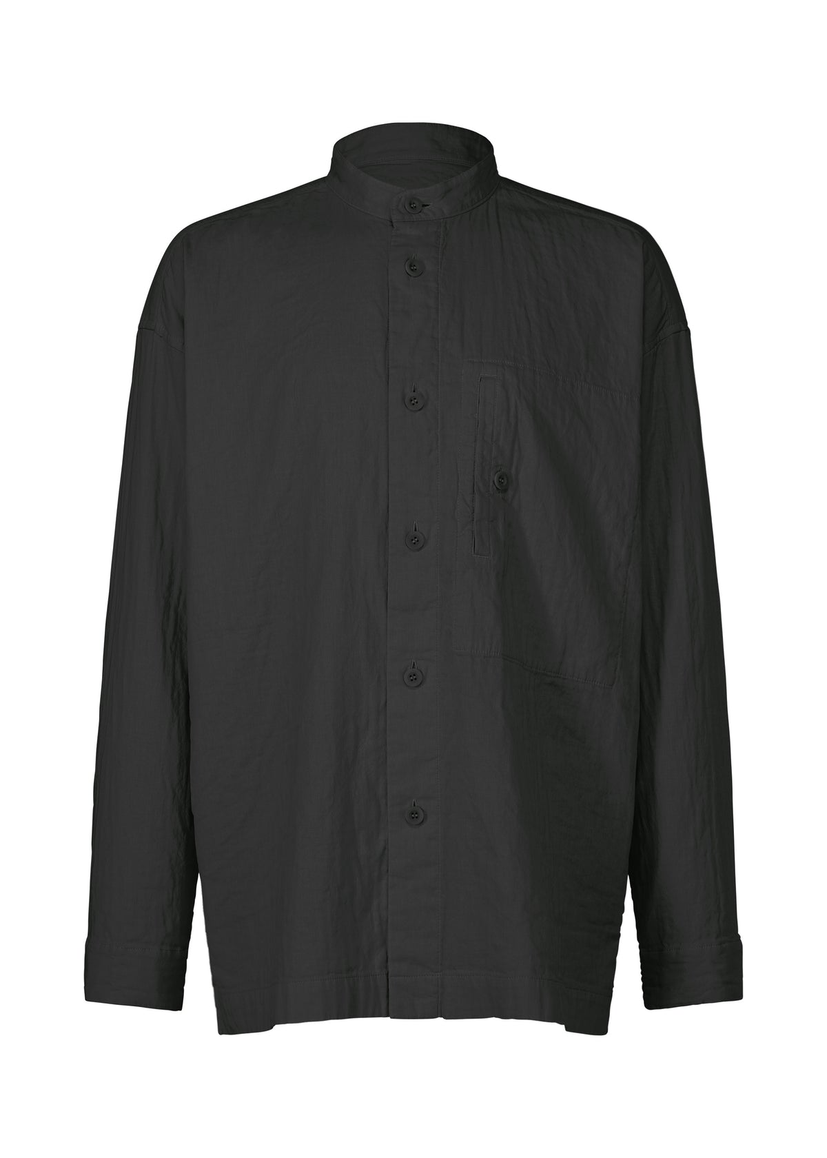 DOUBLE FACE COTTON SHIRT、メンズ_トップス_シャツ、ブラック