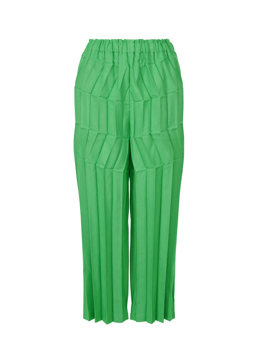 ZIG ZAG PLEATS、ウィメンズ_パンツ、グリーン