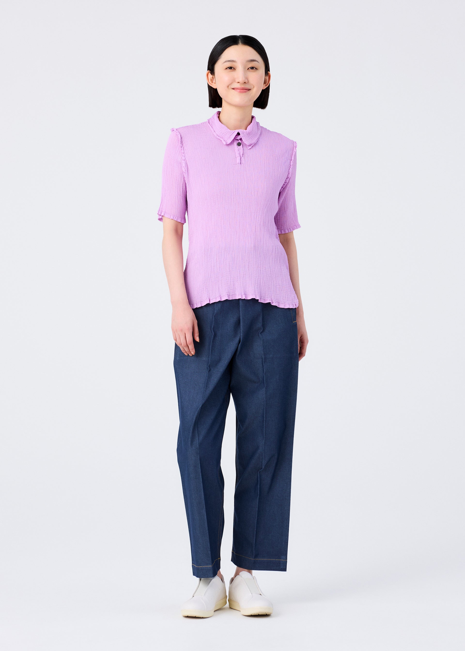 SEE-THROUGH CREPE COLOR、ウィメンズ_トップス_トップ、着用画像3