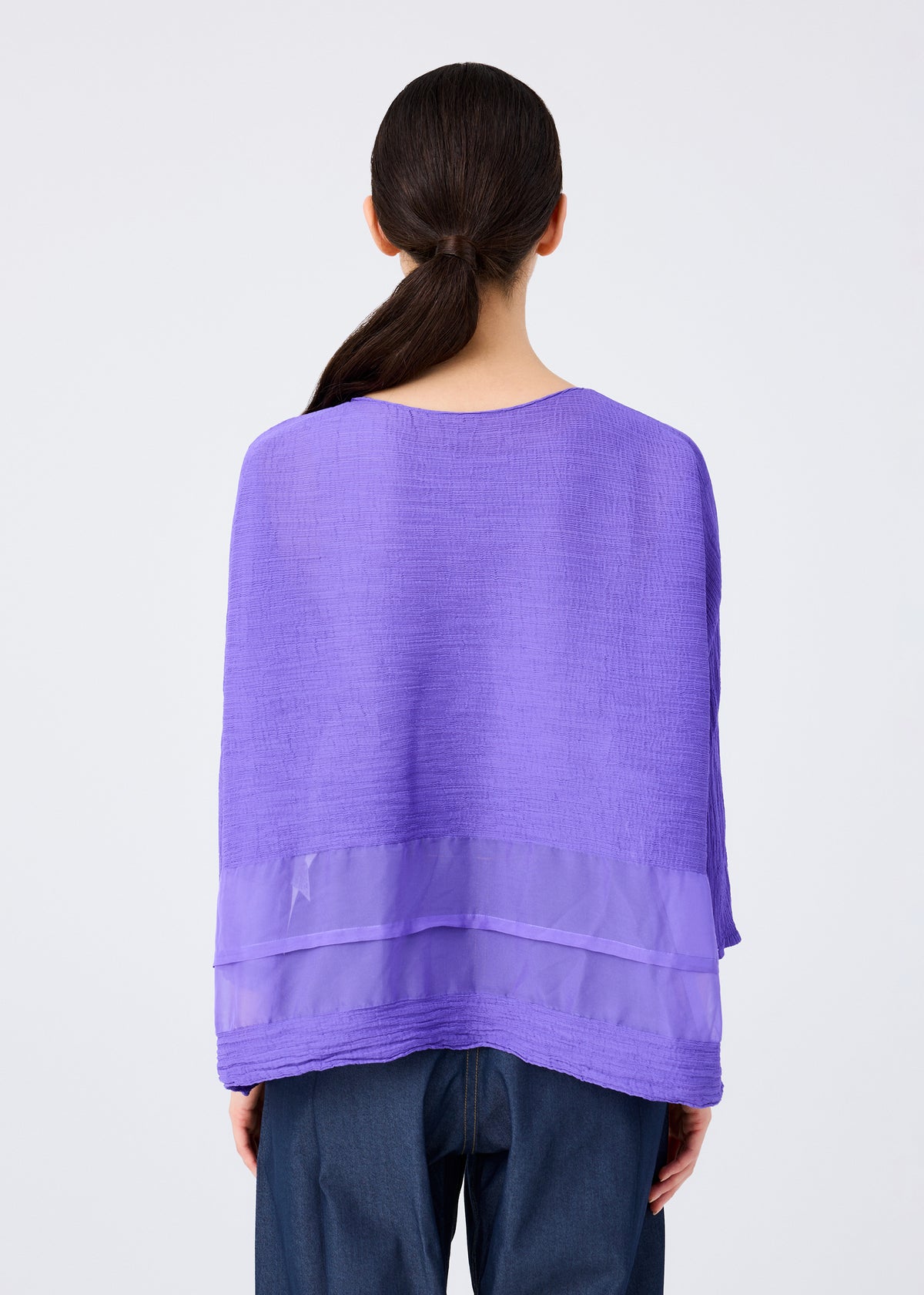 SHEER SEE-THROUGH CREPE、ウィメンズ_トップス_カーディガン、着用画像2