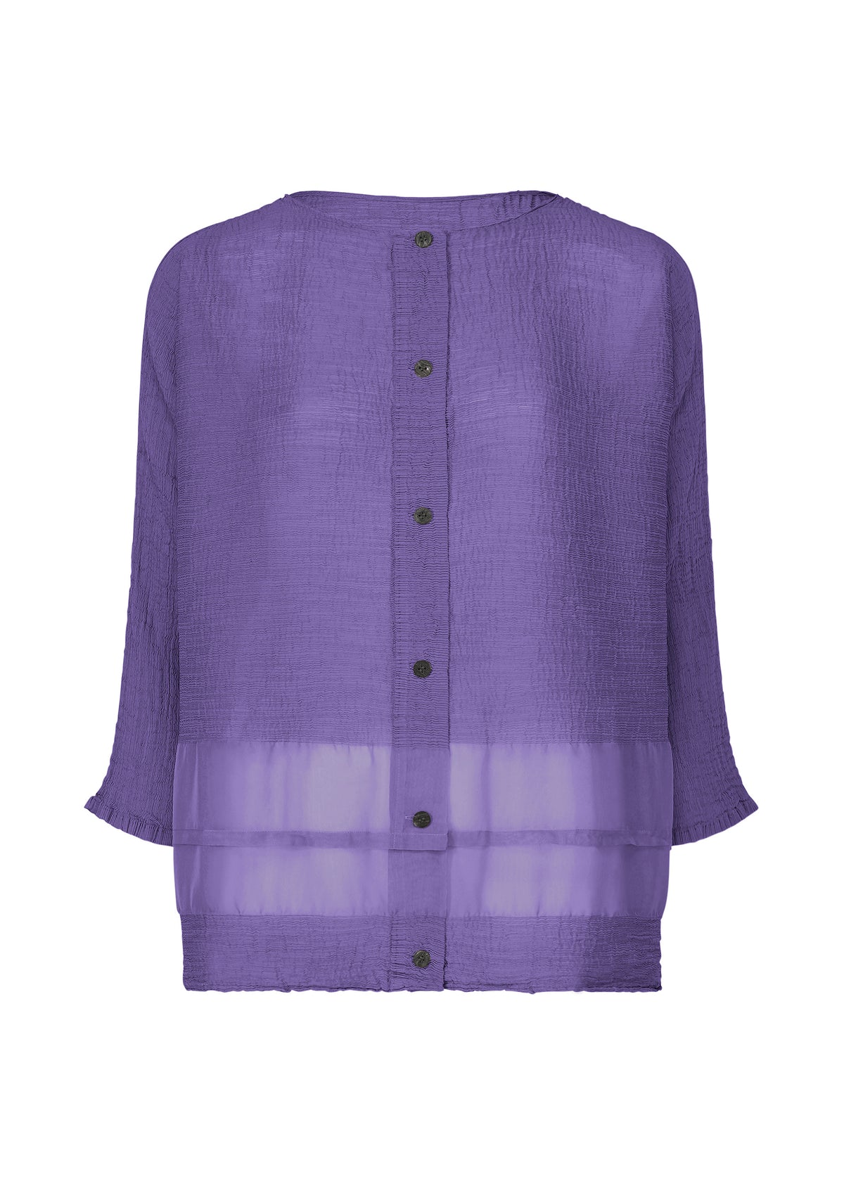 SHEER SEE-THROUGH CREPE、ウィメンズ_トップス_カーディガン、パープル