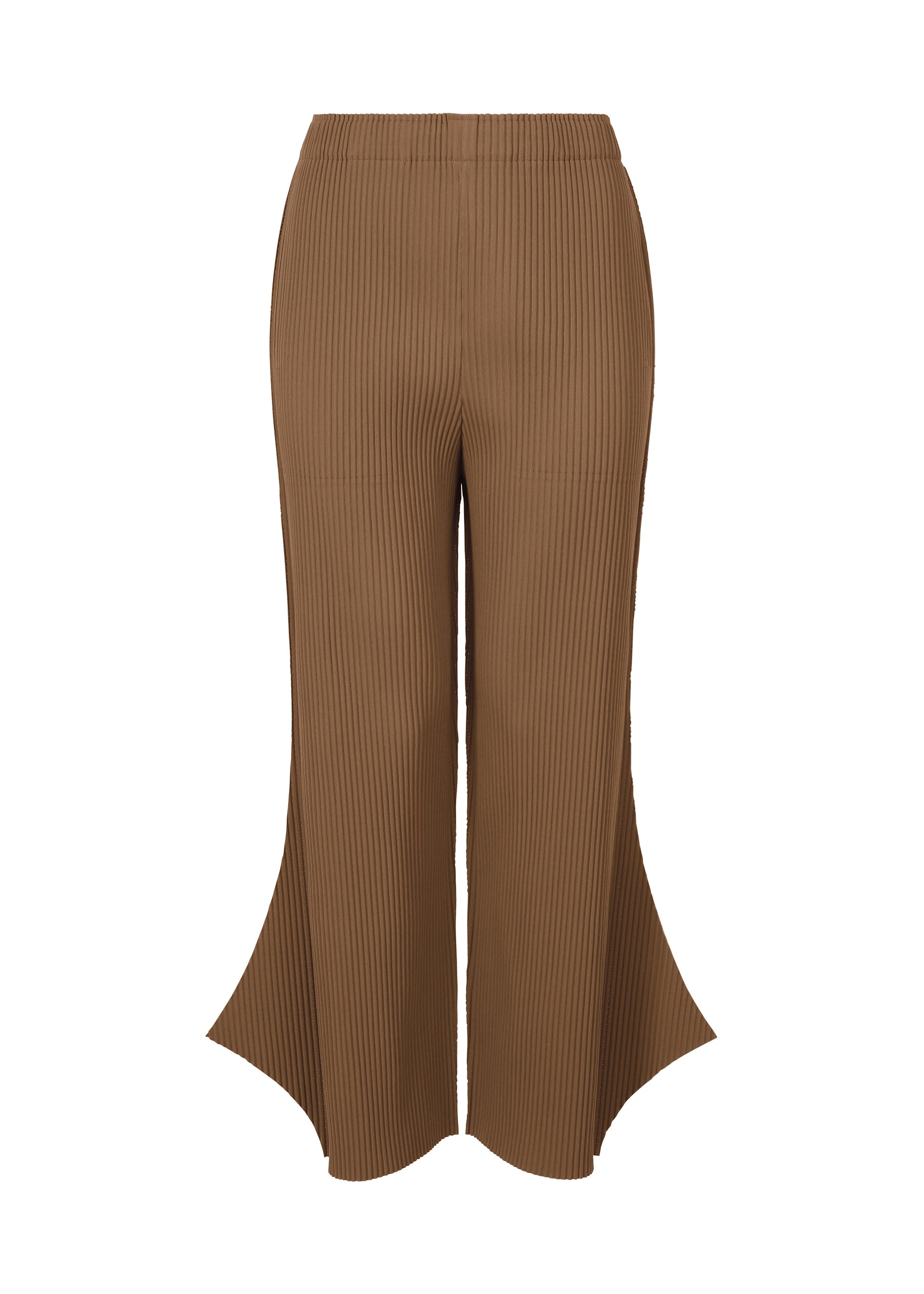 FINE KNIT PLEATS BOTTOM 2、ウィメンズ_パンツ、ブラウン