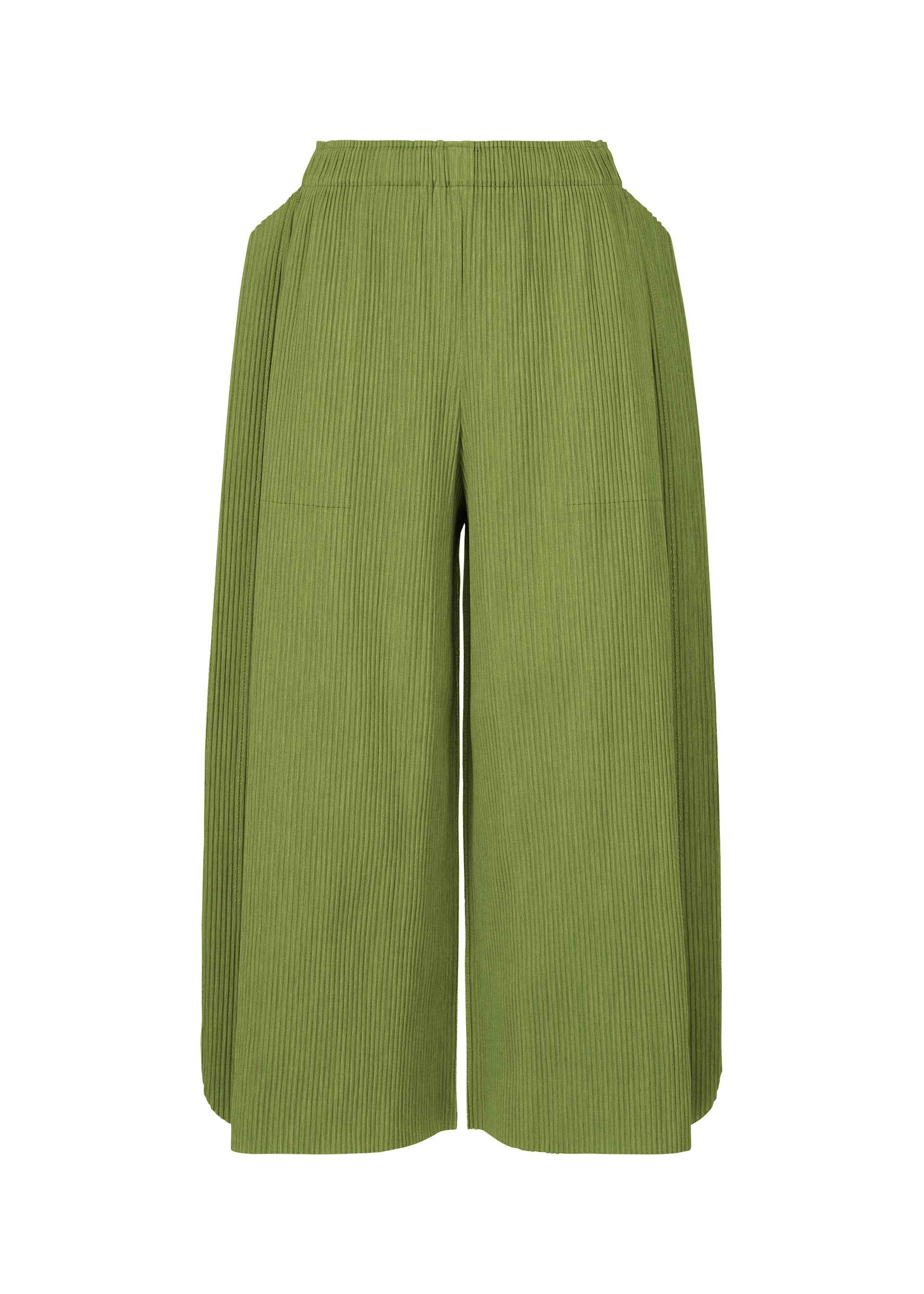 MIX FINE KNIT PLEATS BOTTOM、ウィメンズ_パンツ、グリーン