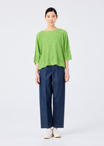 WAVE KNIT STRETCH PLEATS、ウィメンズ_トップス_トップ、着用画像3