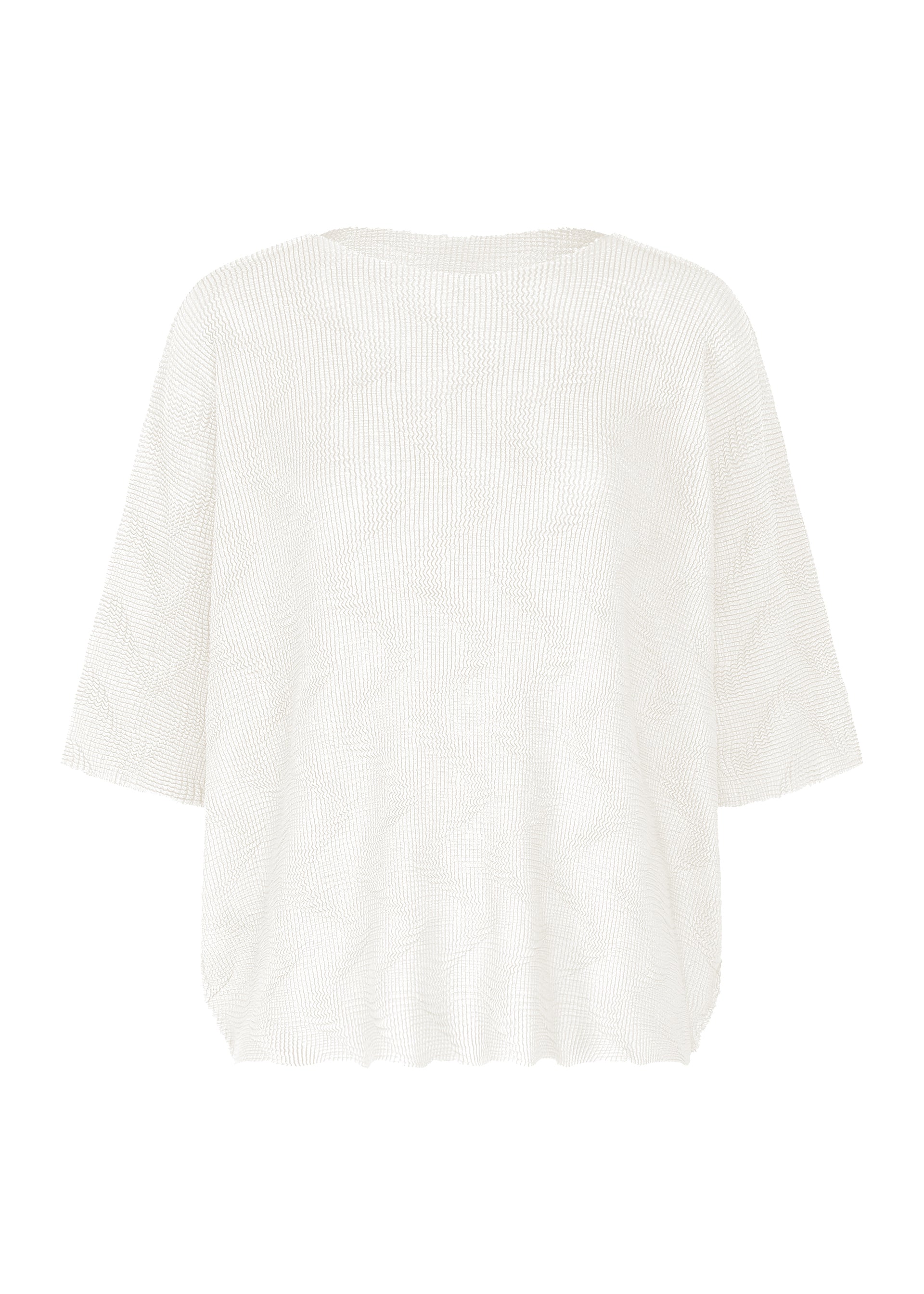 WAVE KNIT STRETCH PLEATS、ウィメンズ_トップス_トップ、ホワイト