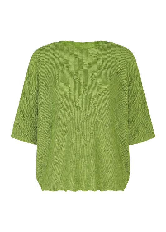 WAVE KNIT STRETCH PLEATS、ウィメンズ_トップス_トップ、グリーン