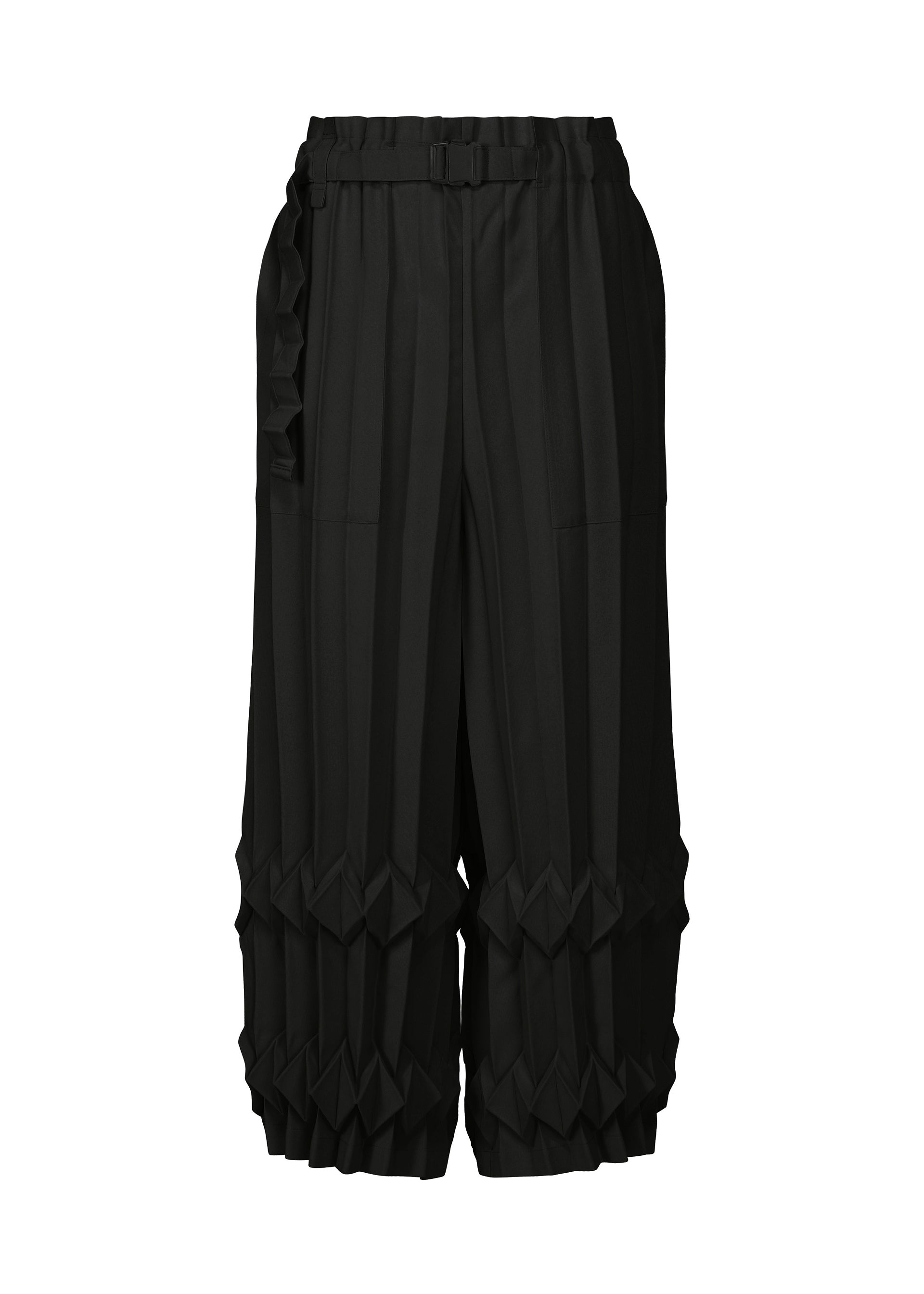 TREE PLEATS、ウィメンズ_パンツ、ブラック