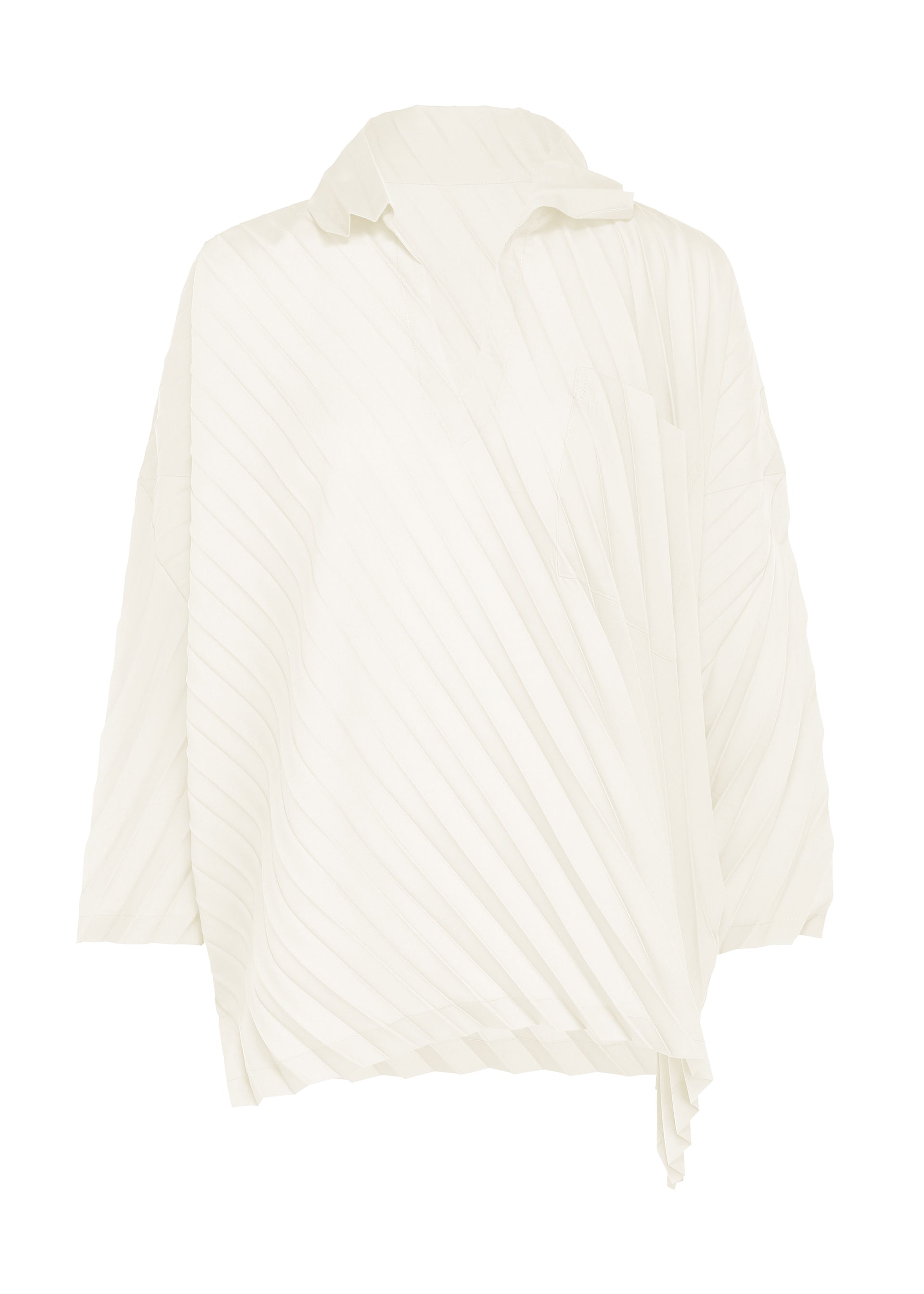 ANGLE PLEATS SHIRT、ウィメンズ_トップス_トップ、ホワイト
