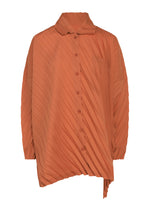 ANGLE PLEATS SHIRT、ウィメンズ_トップス_トップ、オレンジ