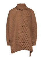 ANGLE PLEATS SHIRT、ウィメンズ_トップス_トップ、ブラウン