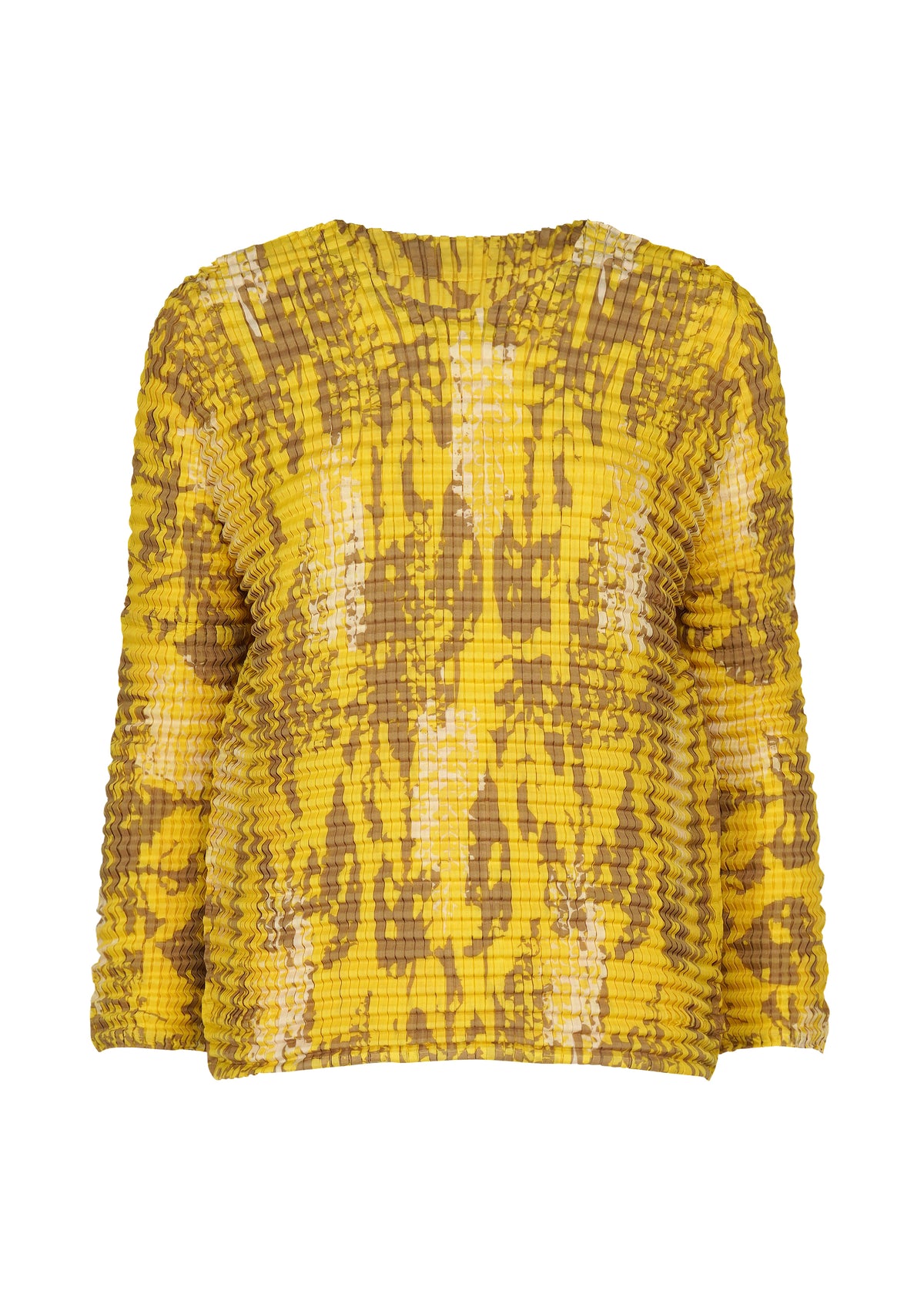 LEAF PLEATS SHIRT、ウィメンズ_トップス_トップ、イエロー