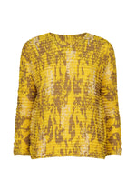LEAF PLEATS SHIRT、ウィメンズ_トップス_トップ、イエロー