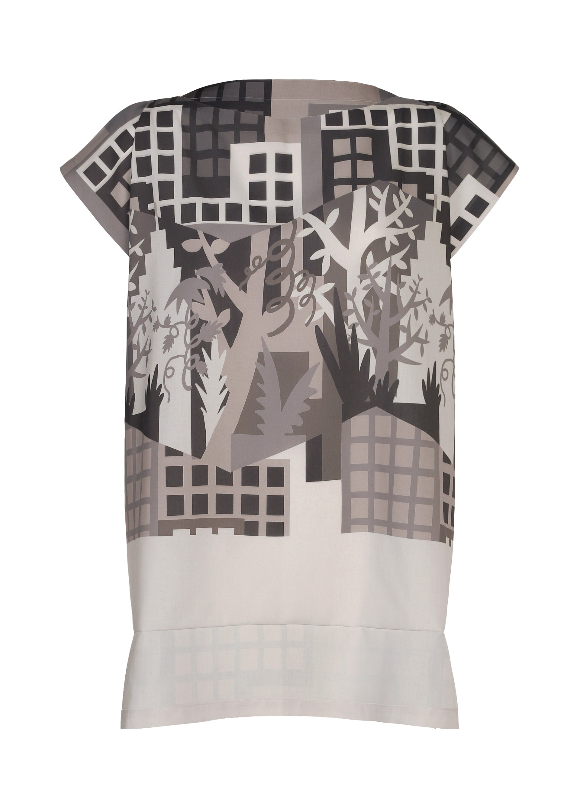 BUILDING PRINT SHIRT、ウィメンズ_トップス_トップ、グレー