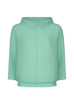 DOLMAN STRETCH PLEATS 1、ウィメンズ_トップス_トップ、ブルー