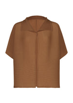 SQUARE STRETCH PLEATS、ウィメンズ_トップス_カーディガン、ブラウン