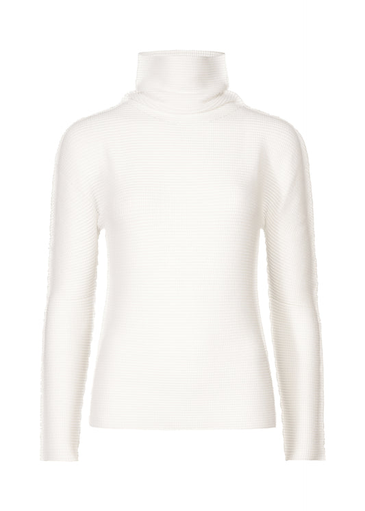 KNIT STRETCH PLEATS、ウィメンズ_トップス_トップ、ホワイト