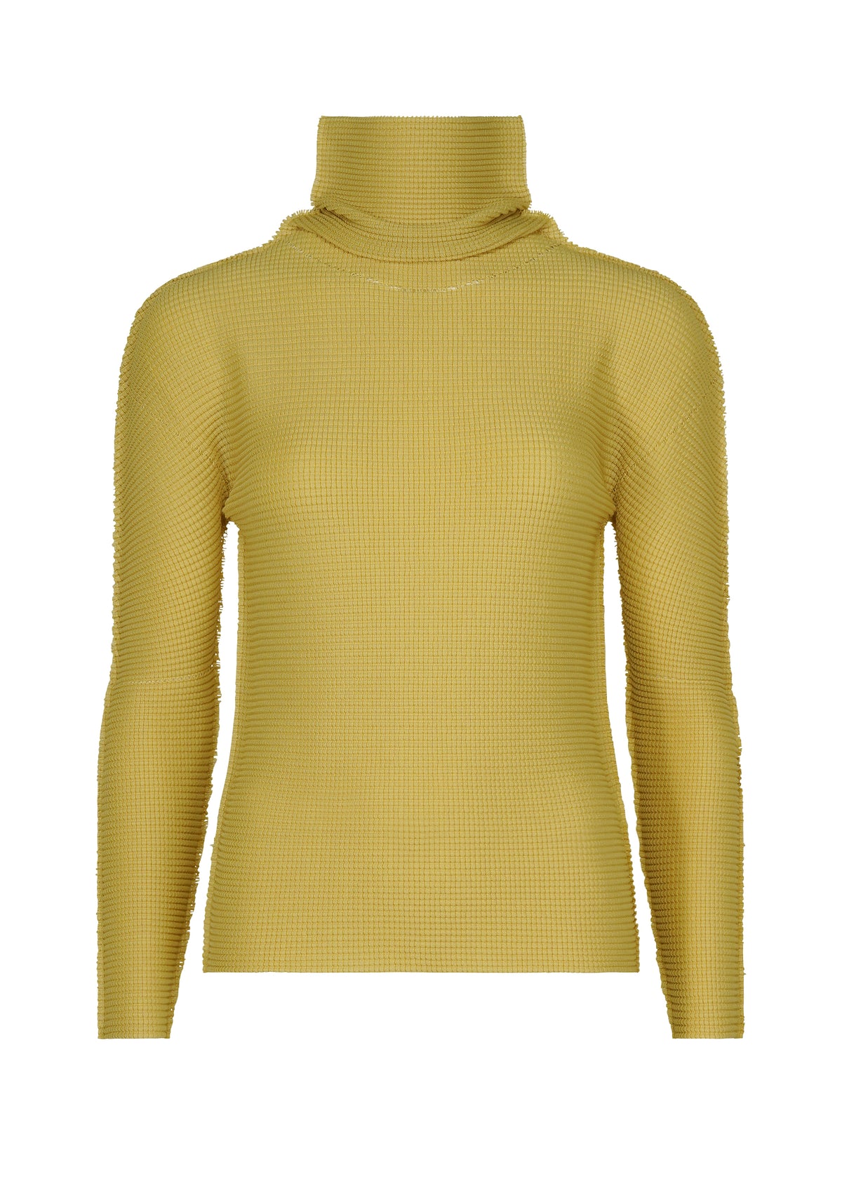 KNIT STRETCH PLEATS 1、ウィメンズ_トップス_トップ、イエロー