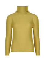 KNIT STRETCH PLEATS 1、ウィメンズ_トップス_トップ、イエロー