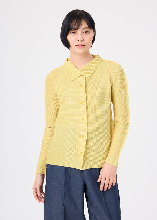 KNIT STRETCH PLEATS 1、ウィメンズ_トップス_カーディガン、着用画像1
