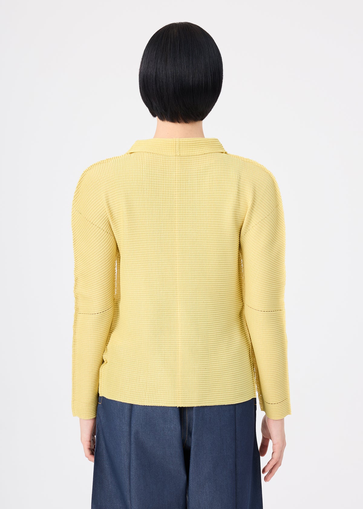 KNIT STRETCH PLEATS 1、ウィメンズ_トップス_カーディガン、着用画像2