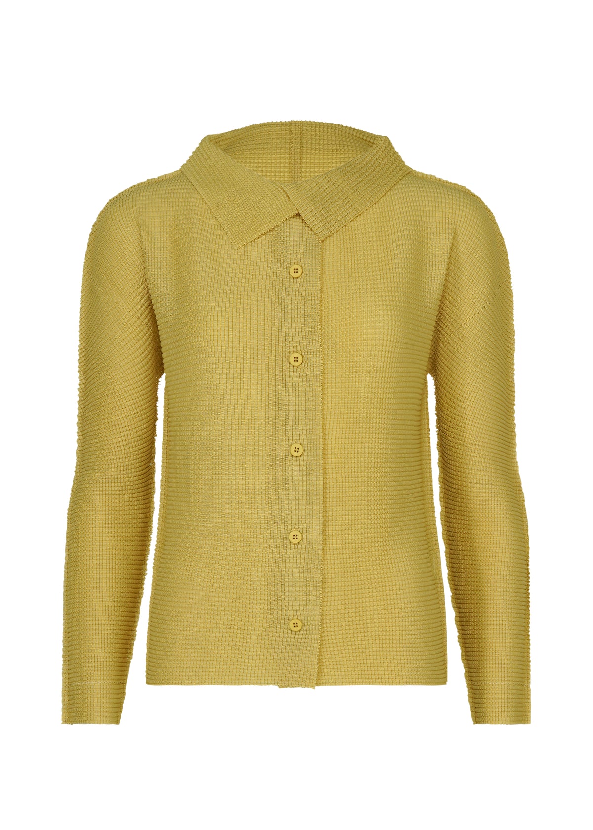 KNIT STRETCH PLEATS 1、ウィメンズ_トップス_カーディガン、イエロー