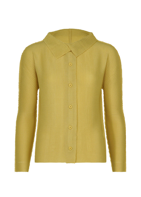 KNIT STRETCH PLEATS 1、ウィメンズ_トップス_カーディガン、イエロー