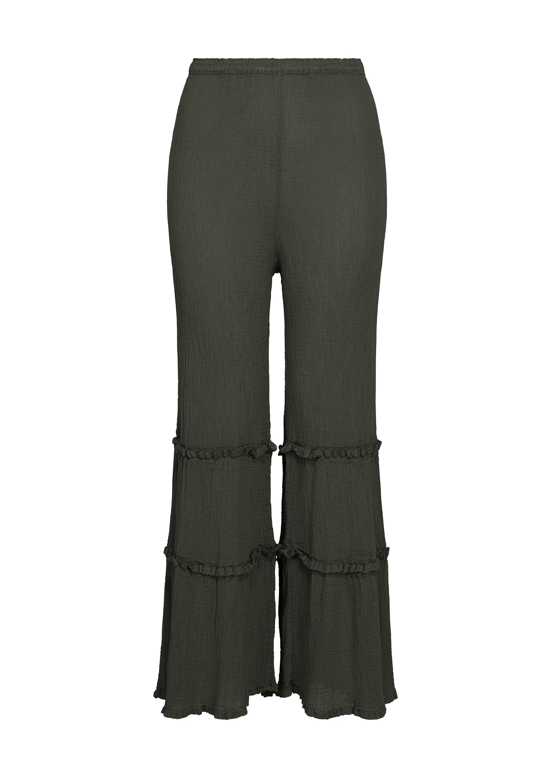 FLARE SEE-THROUGH CREPE、ウィメンズ_パンツ、グレー
