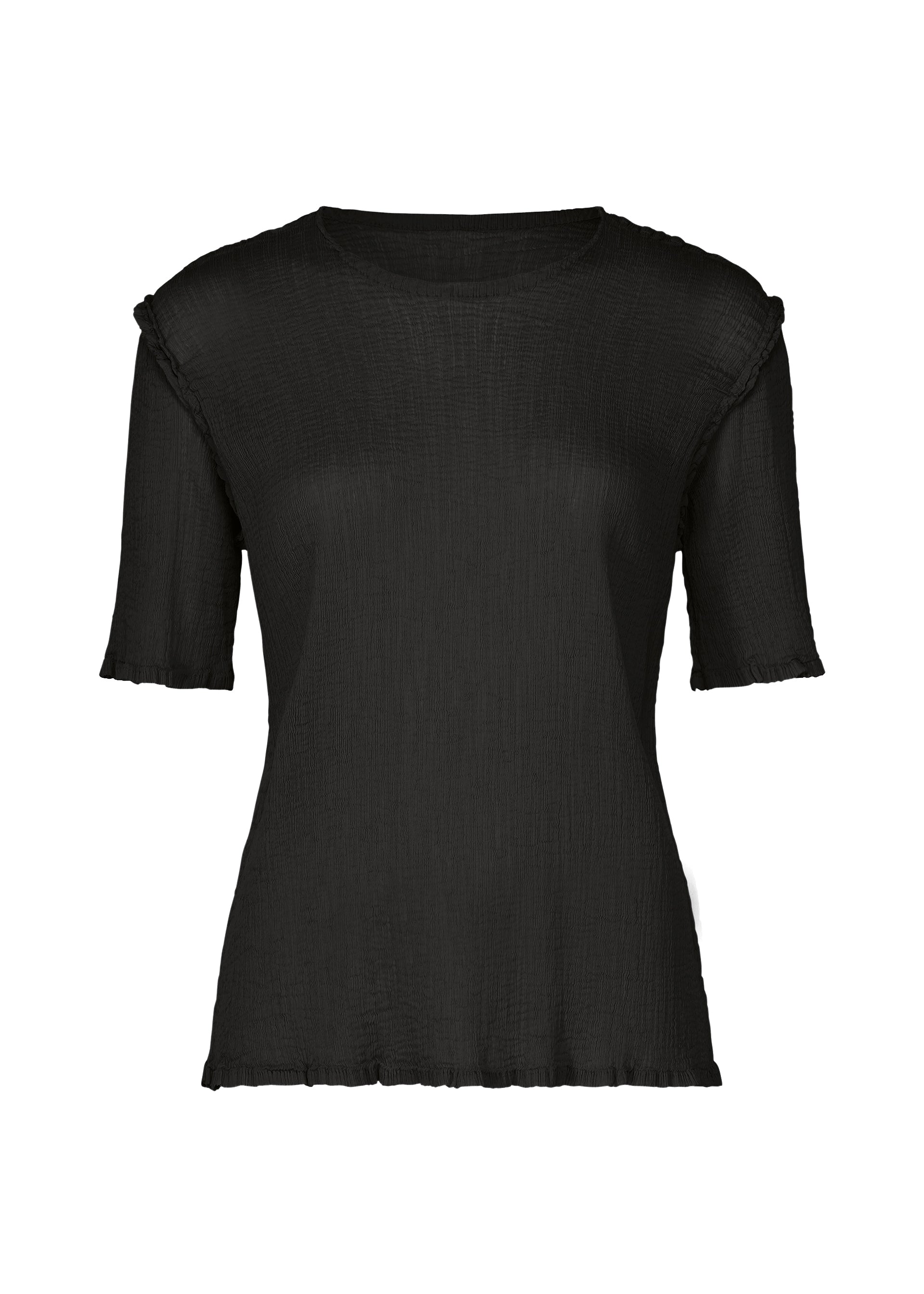 SEE-THROUGH CREPE COLOR、ウィメンズ_トップス_トップ、ブラック