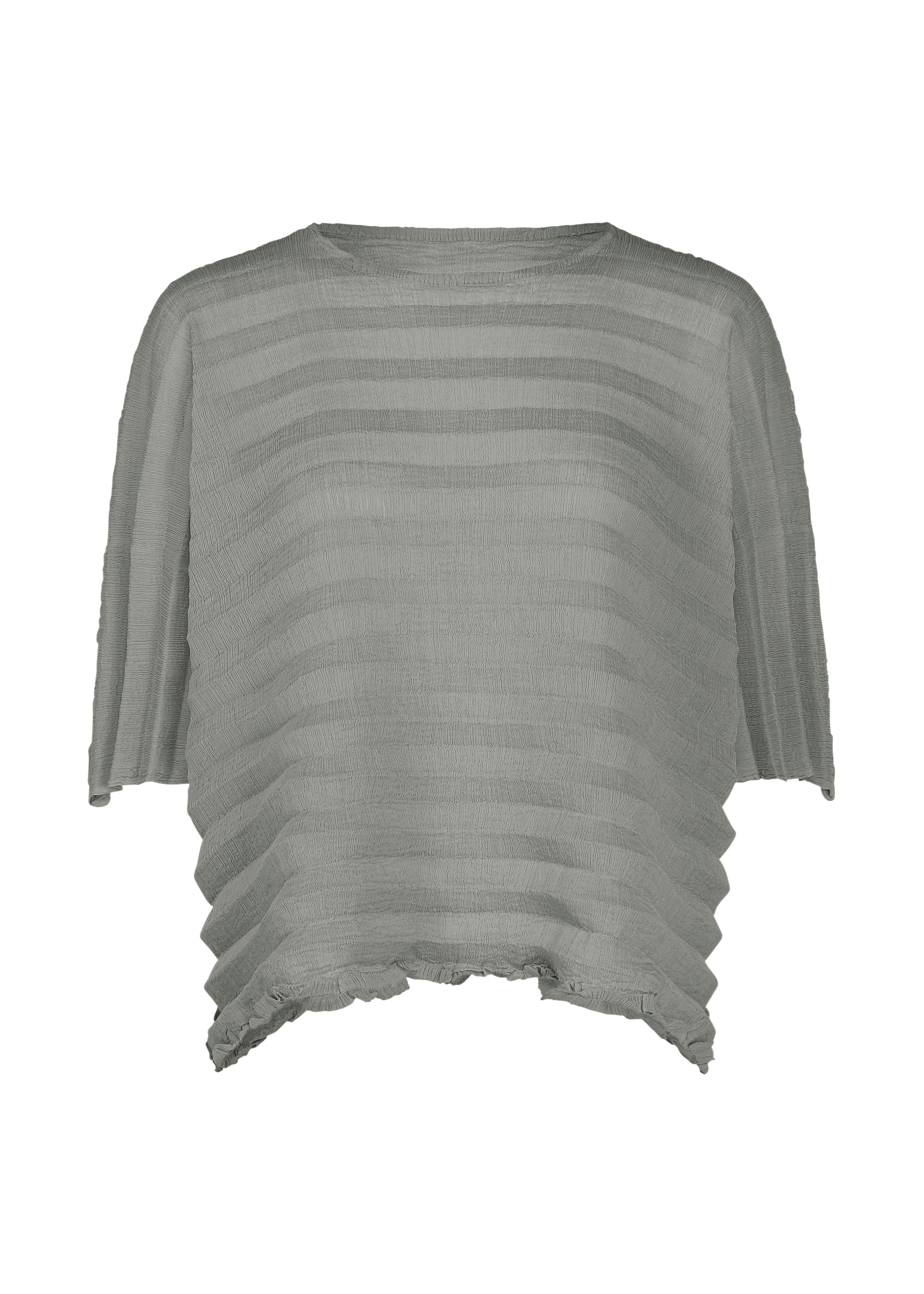 ACCORDION SEE-THROUGH CREPE、ウィメンズ_トップス_トップ、グレー