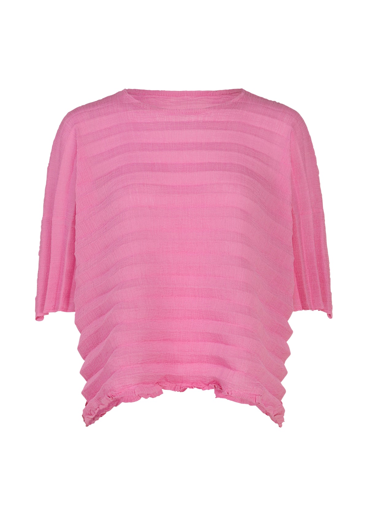 ACCORDION SEE-THROUGH CREPE、ウィメンズ_トップス_トップ、ピンク