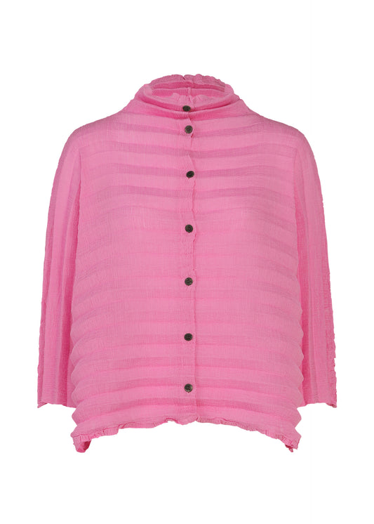 ACCORDION SEE-THROUGH CREPE、ウィメンズ_トップス_カーディガン、ピンク