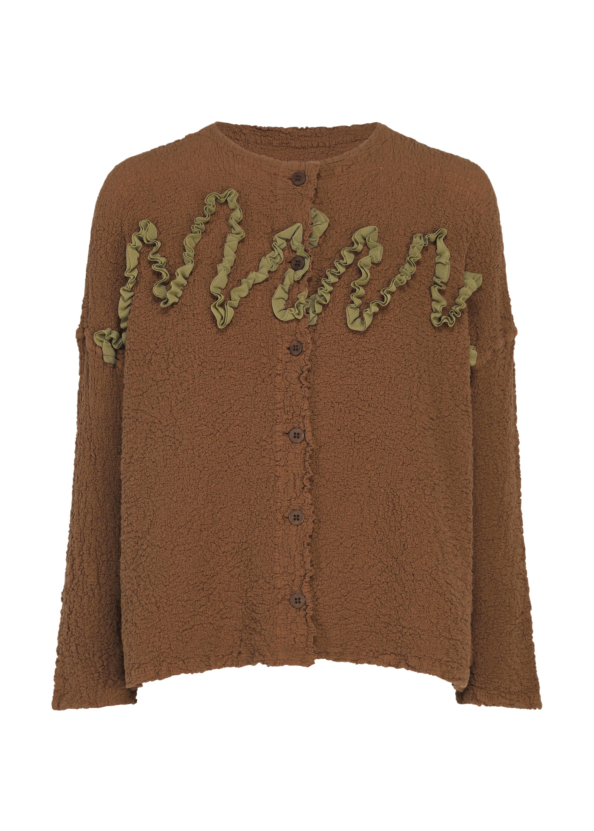 LEAF TULLE CAULIFLOWER、ウィメンズ_トップス_カーディガン、ブラウン