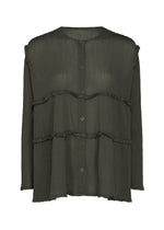 FLARE SEE-THROUGH CREPE、ウィメンズ_トップス_カーディガン、グレー
