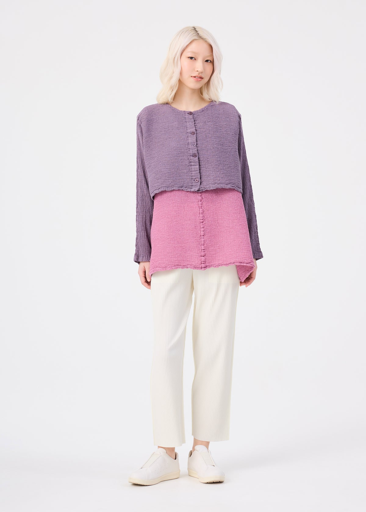 POLYCOTTON CREPE、ウィメンズ_トップス_カーディガン、着用画像3
