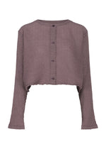 POLYCOTTON CREPE、ウィメンズ_トップス_カーディガン、グレー