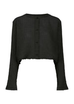 POLYCOTTON CREPE、ウィメンズ_トップス_カーディガン、ブラック