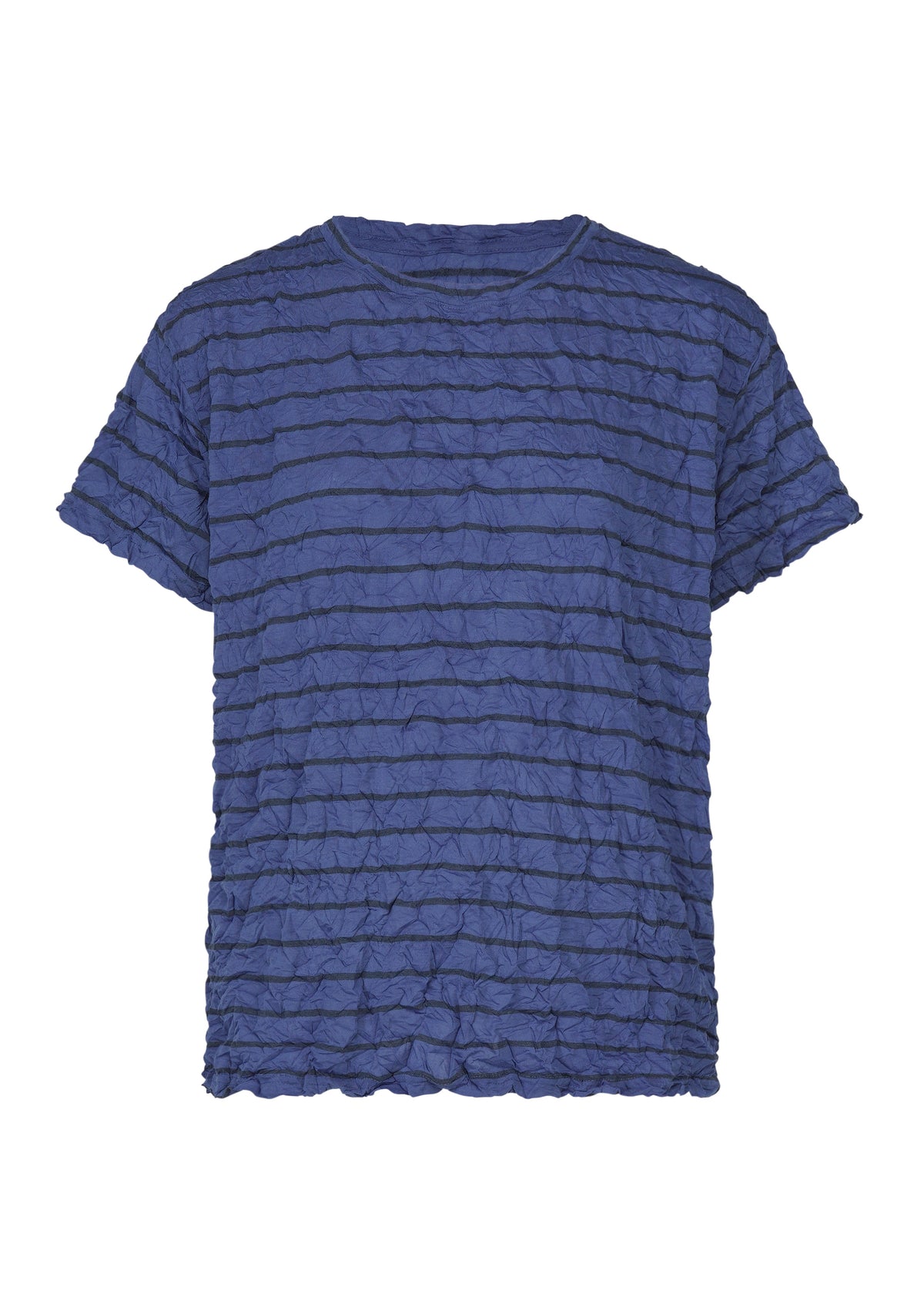 STRIPE MERINGUE T-SHIRT、ウィメンズ_トップス_トップ、ブルー