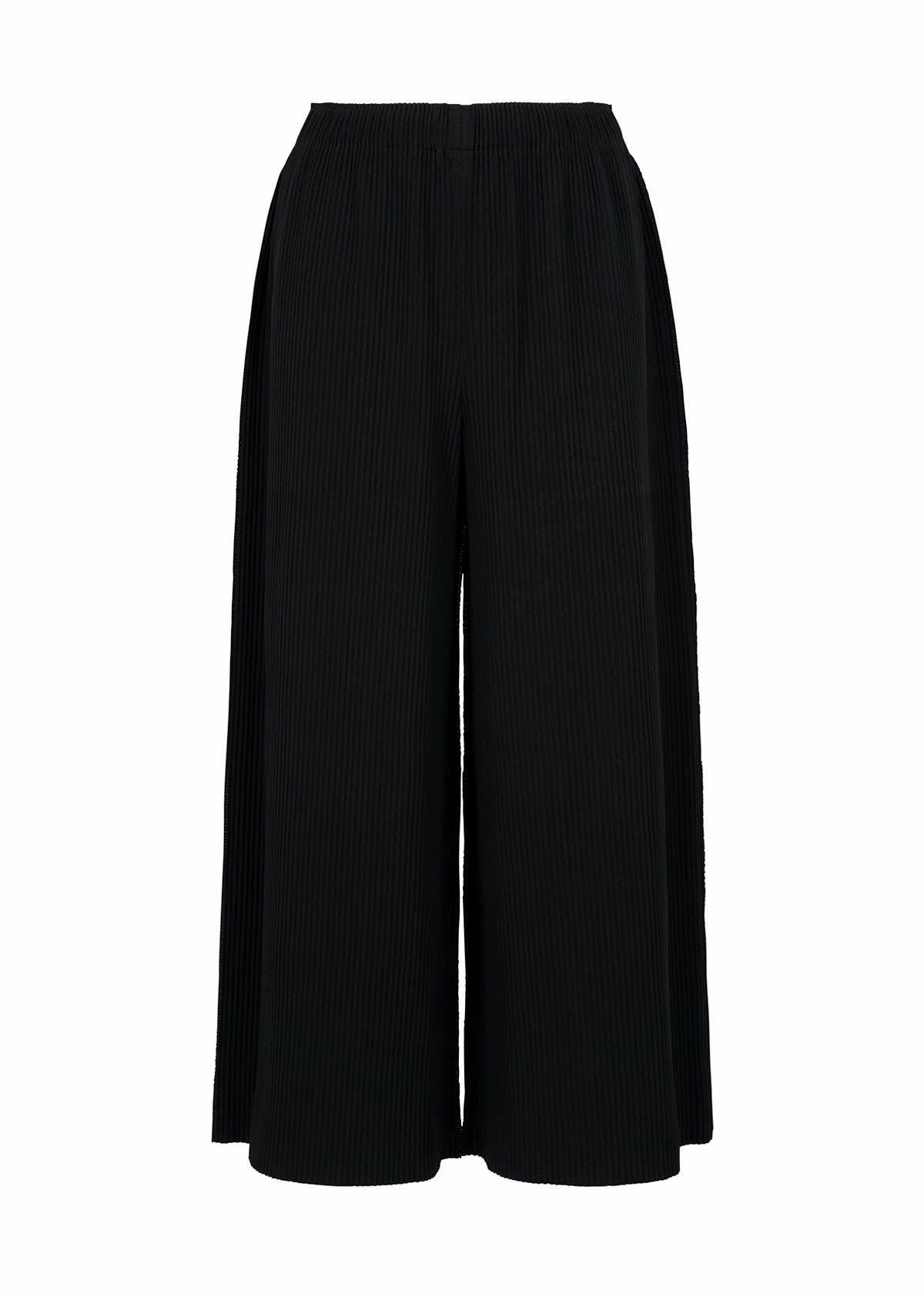 FINE KNIT PLEATS、ウィメンズ_パンツ、ブラック