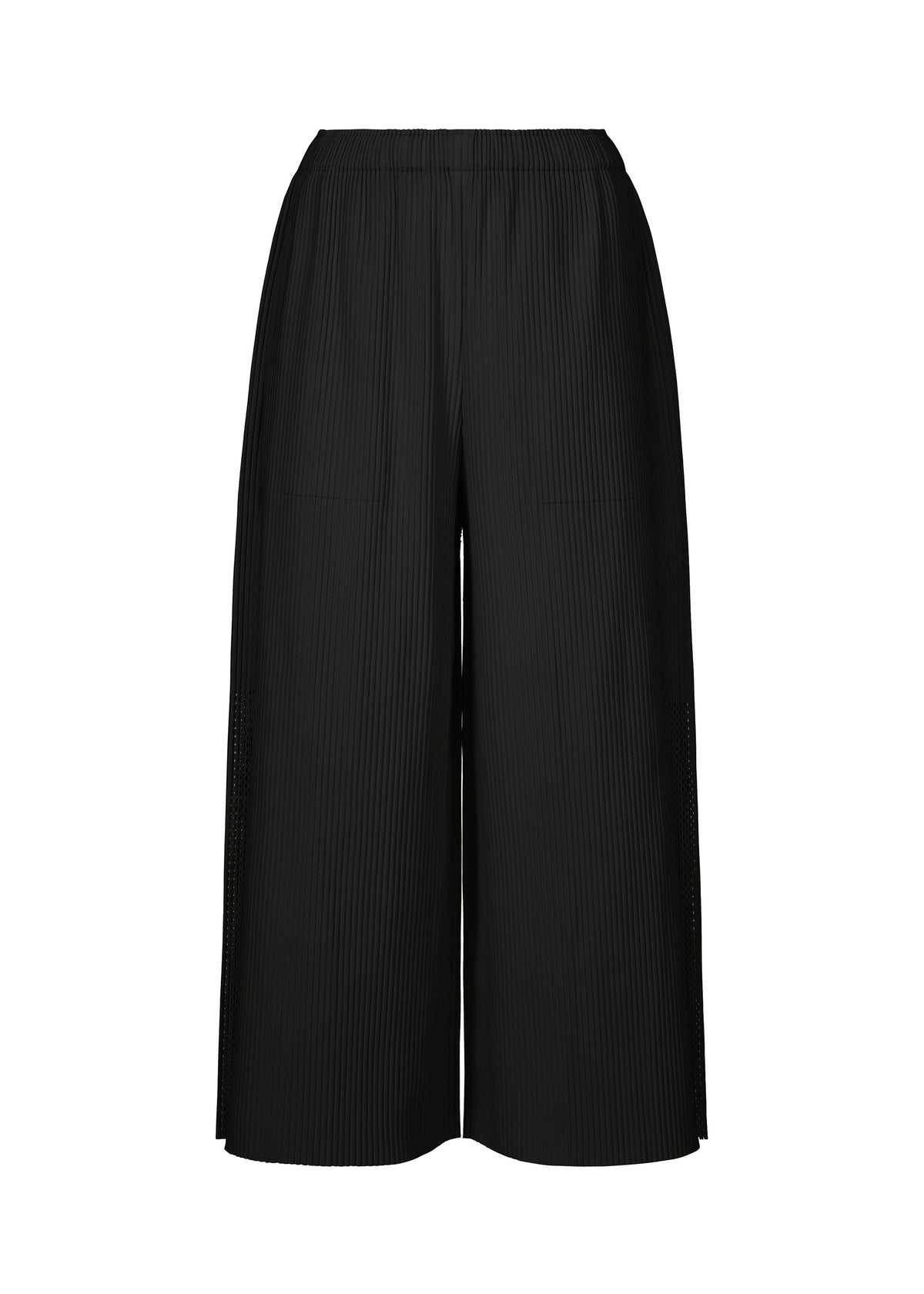 MESH PLEATS、ウィメンズ_パンツ、ブラック