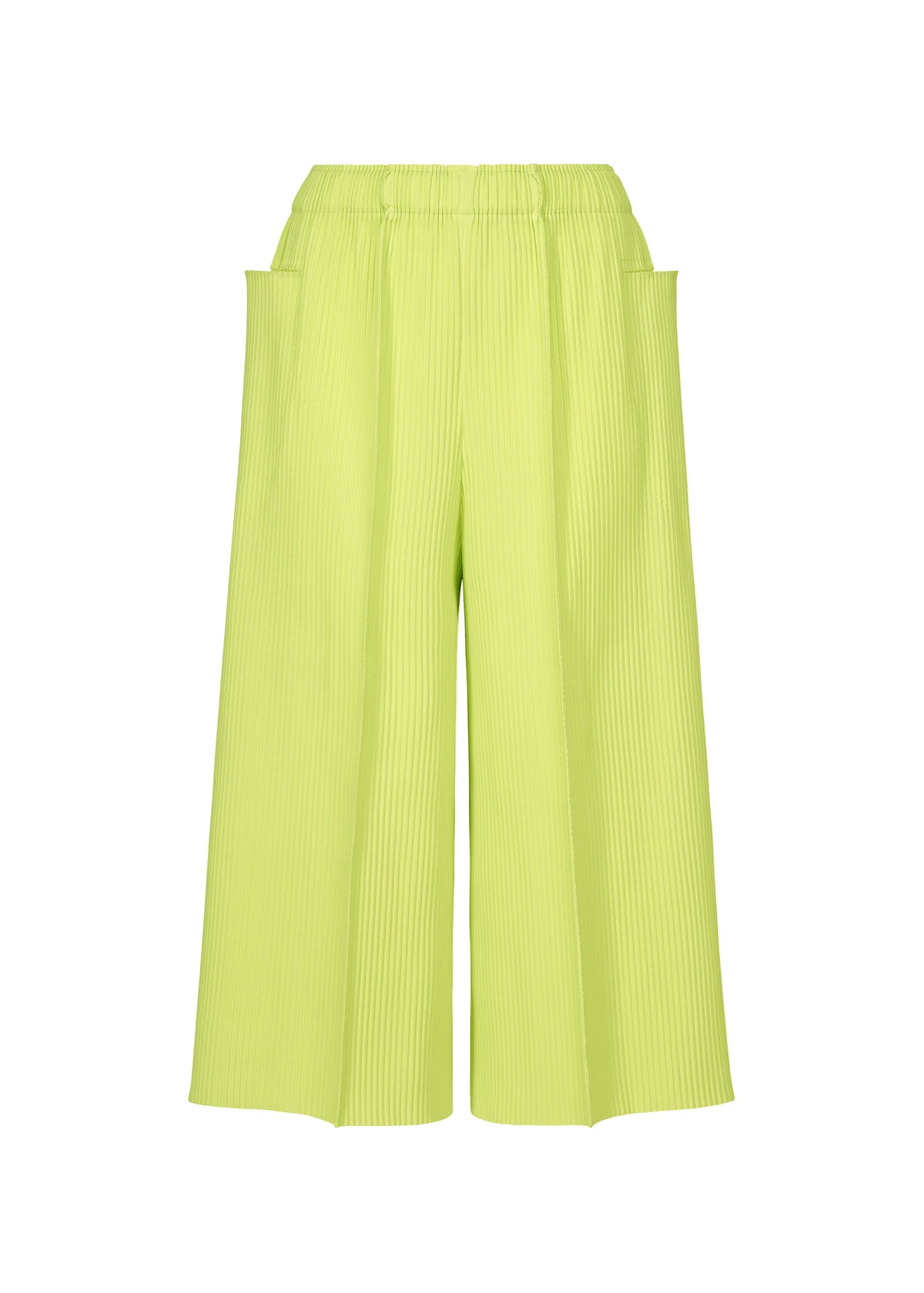 FINE KNIT PLEATS COLOR 1、ウィメンズ_パンツ、イエロー