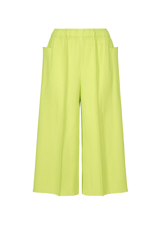 FINE KNIT PLEATS COLOR 1、ウィメンズ_パンツ、イエロー