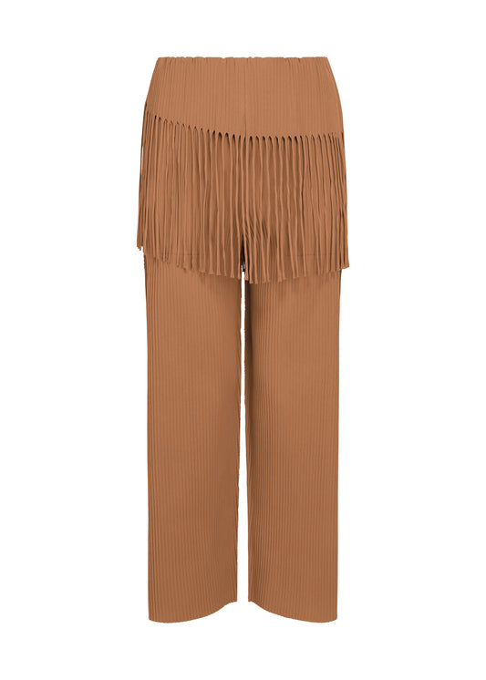 LEAF PLEATS、ウィメンズ_パンツ、ブラウン